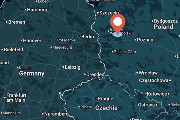 Karte der Lage in Lawice, Westpolen